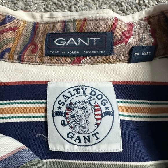 Gant Salty Dog Striped Poplin Button Down Grunge Y2K Shirt 90’s Vintage XL - Picture 10 of 10